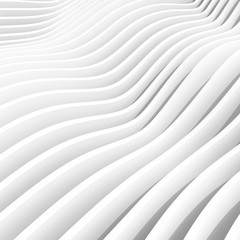Obraz na płótnie Canvas Abstract white waves background, square digital 3d