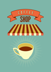 Coffee Shop typographical vintage style poster. Retro vector illustration.