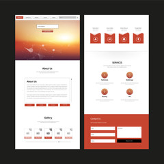 Naklejka premium One page website template design, vector.