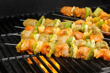 Chicken Ticka Kebab on skewers
