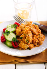 Couscous and chicken breast casserole