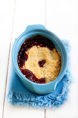 Fruit jam crumble cake