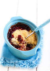 Fruit jam crumble cake