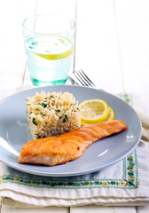 Fried piece of salmon