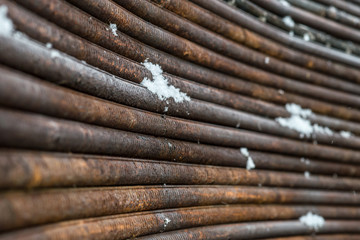 Iron rods are removed through an arc