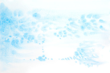 Abstract handpainted watercolor  blue background