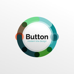 Thin line design geometric button, flat illustration