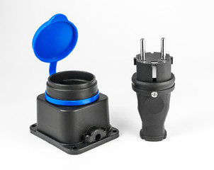 Electric rubber plug with socket