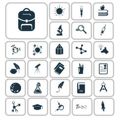Fototapeta premium Set of twenty seven science and education icons