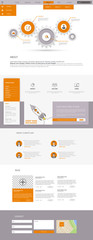 One page website design template. Vector 