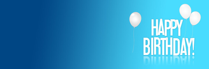 Happy Birthday - Balloons - Website - Anniversary - Banner - Greeting Postcard - Illustration Banner