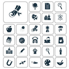 Set of twenty seven science and education icons