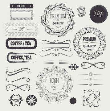 vector logo vintage and frames design elements premium quality