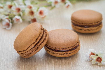 French macaroons on table