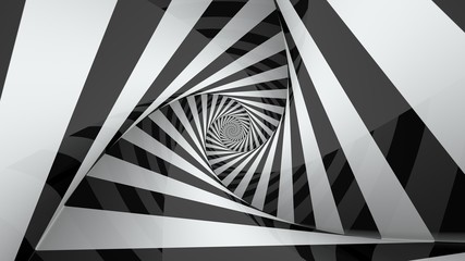 black and white hypnotic spiral - obrazy, fototapety, plakaty