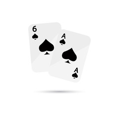 Illustration of two playing cards icon