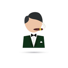 Illustration of casino player icon