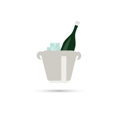 illustration of champagne in bucket icon