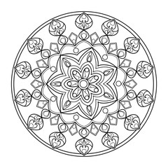Circle mandala coloring book for adults vector