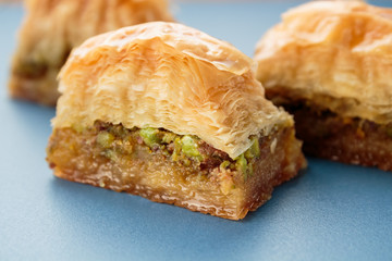 Baklava with pistachios and walnuts