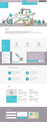 One page website design template. Vector 