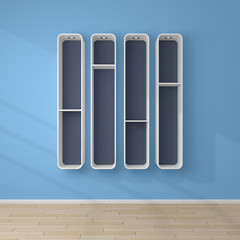 3d rendered modern shelves.