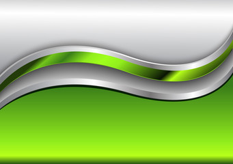 Abstract green background, vector metallic design.