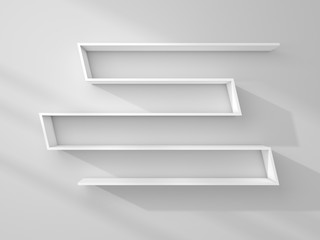 3d rendered modern shelves.