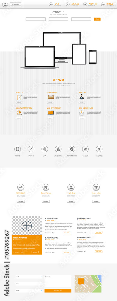Canvas Prints business one page website design template. vector design.