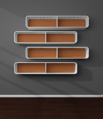 3d rendered modern shelves.