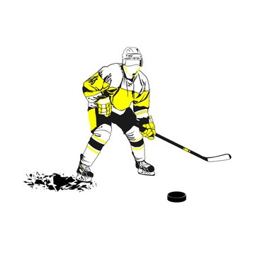 Hockey player. Vector image of a player in hockey.