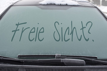 Frontscheibe, Windschutzscheibe gefroren