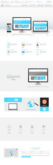 Website interface template- one page. Modern futuristic style. Vector