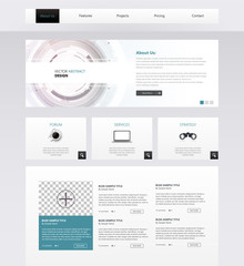 Clean Website Template, Vector Design