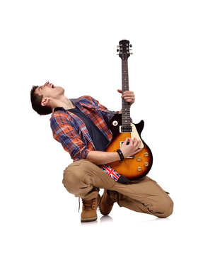 happy rocker musician