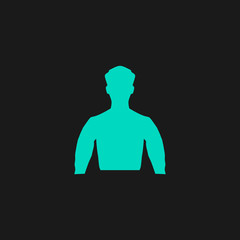 Silhouette man flat icon
