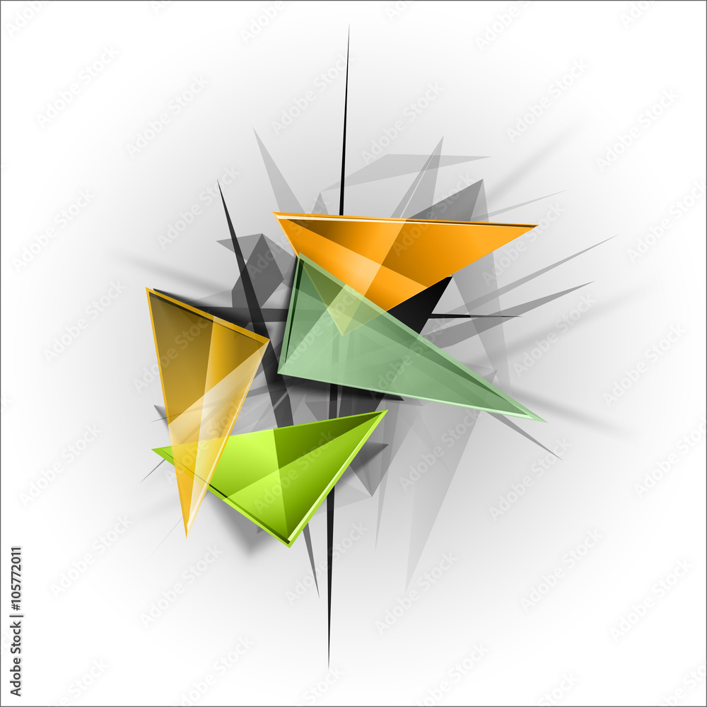 Poster sharp triangles on the abstract background. vector busines temp