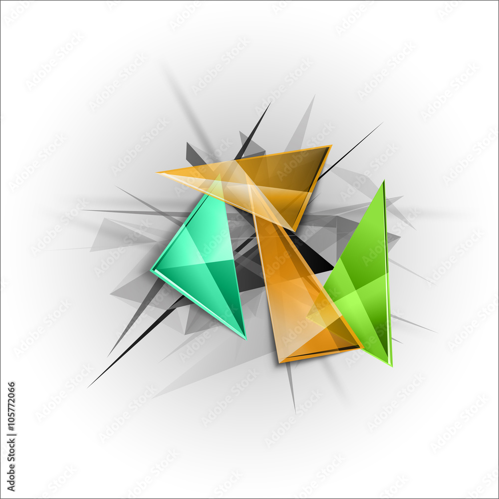 Aufkleber sharp triangles on the abstract background. vector busines temp