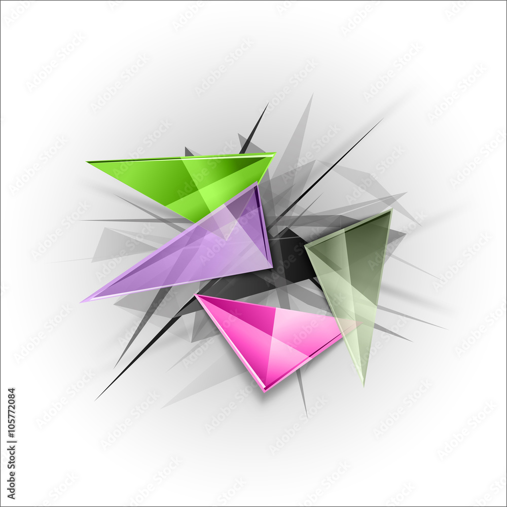 Aufkleber sharp triangles on the abstract background. vector busines temp