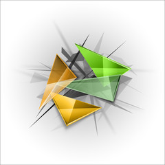  Sharp triangles on the abstract background. Vector busines temp