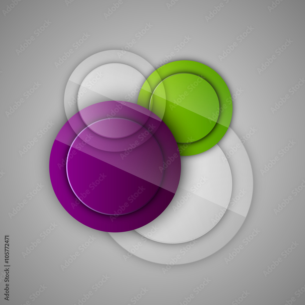 Poster abstract background with glossy circles. glossy buttons. vector