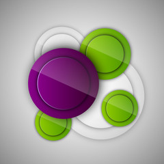 Abstract background with glossy circles. Glossy buttons. Vector