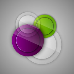 Abstract background with glossy circles. Glossy buttons. Vector