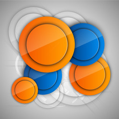 Abstract background with glossy circles. Glossy buttons. Vector