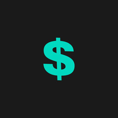 Dollar Single icon. Vector illustration.