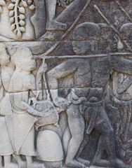 Bas relief from Ankhor Thom, Cambodia