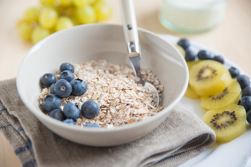 Joghurt mit Müsli und Früchten