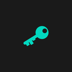 Old key silhouette isolated