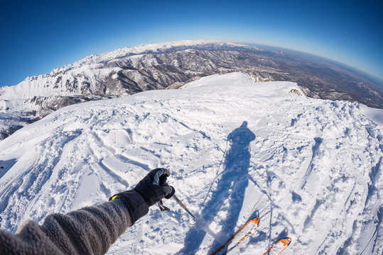 Skiing On The Alps, Subjective Personal View, Fisheye Lens