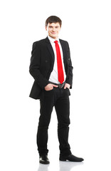 Businessman isolated on white.